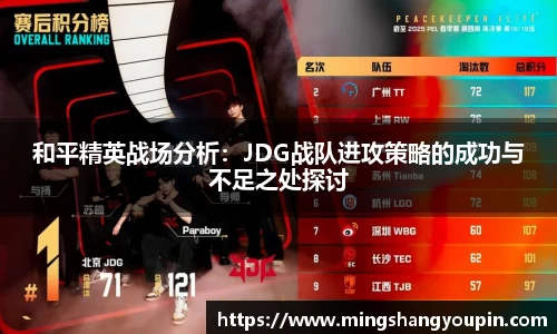 和平精英战场分析：JDG战队进攻策略的成功与不足之处探讨